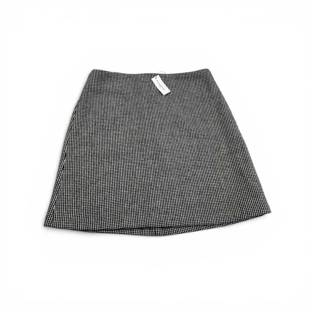 Banana Republic A-Line Mini Skirt Houndstooth Classic Wool Blend Back Zip 8 NEW